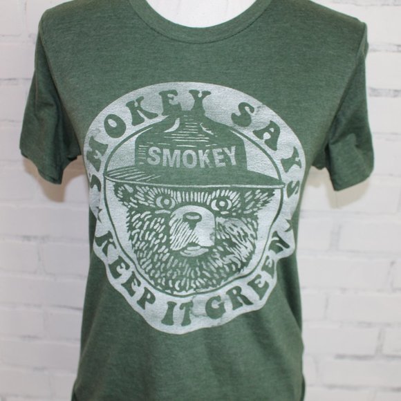 Smokey the Bear Keep it Green Cropped T-Shirt - Picture 2 of 4